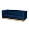 Baxton Studio Aveline Navy Blue Velvet Upholstered Brushed Gold Finished Sofa 159-9784 - alternate 1